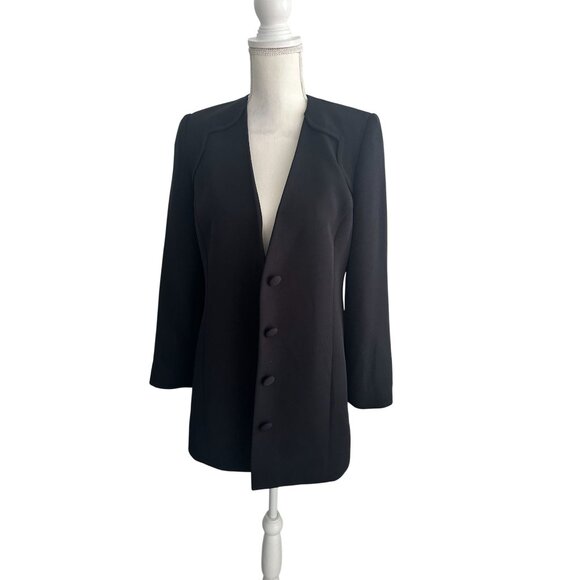 BLACK IRIS Women's Black Blazer Jacket Size 4 - Picture 7 of 7